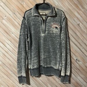 New England Patriots NFL Football Campus Crew 3/4 Zipper Pullover Sweater Light